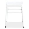 Safco Steel GuestBistro Stool, Backless, Supports Up to 250 lb, 18 in. Seat Height, White Seat, White Base 6604WH